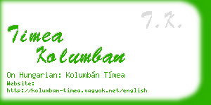 timea kolumban business card